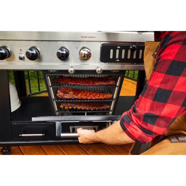Pit Boss Memphis Ultimate 4-in-1 Gas & Charcoal Combo Grill with Smoker