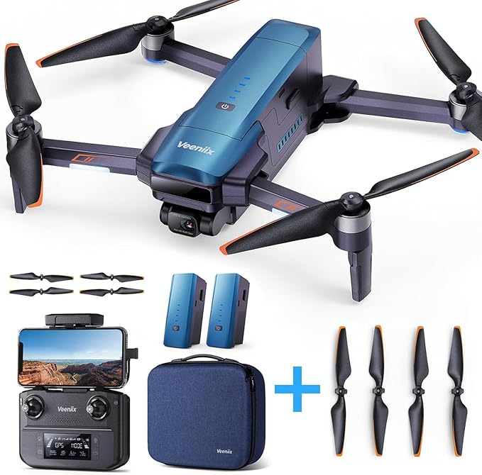 Drones with Camera for Adults 4K, 70Min Long Flight Time, Gimbal & EIS 4K/30FPS Professional Drone, 3KM Long Range, GPS Auto Return, Easy App-Controlled, Integrated FAA Remote ID