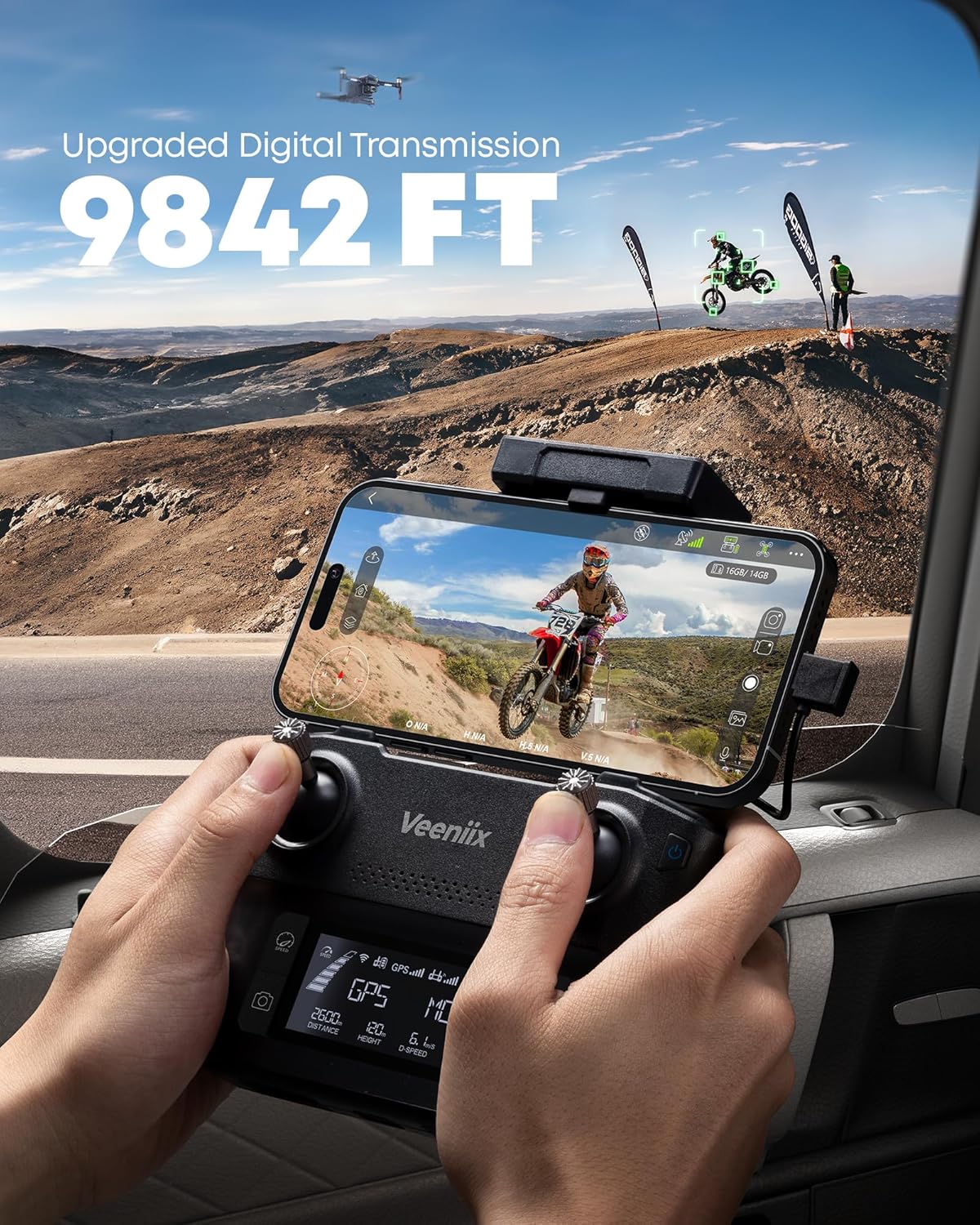 Drones with Camera for Adults 4K, 70Min Long Flight Time, Gimbal & EIS 4K/30FPS Professional Drone, 3KM Long Range, GPS Auto Return, Easy App-Controlled, Integrated FAA Remote ID