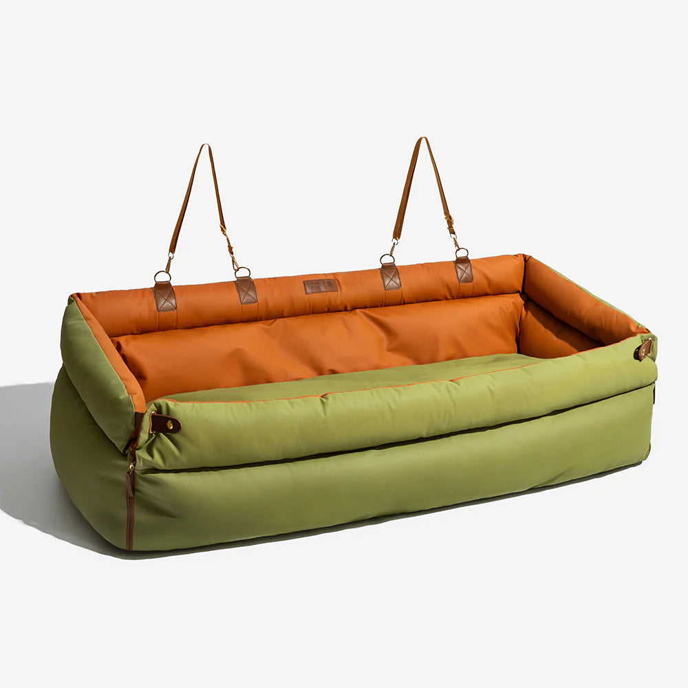 Big Sale - Faux Leather Dog Car Seat Booster Bed