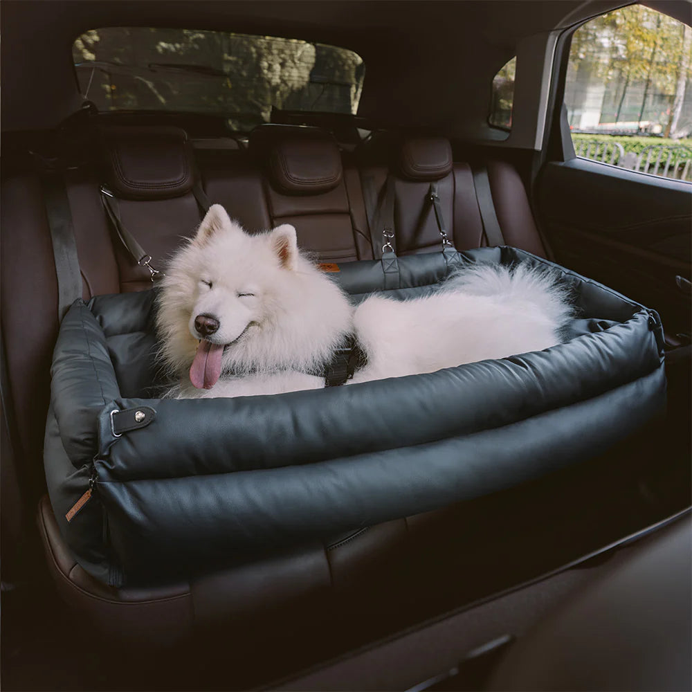 Big Sale - Faux Leather Dog Car Seat Booster Bed