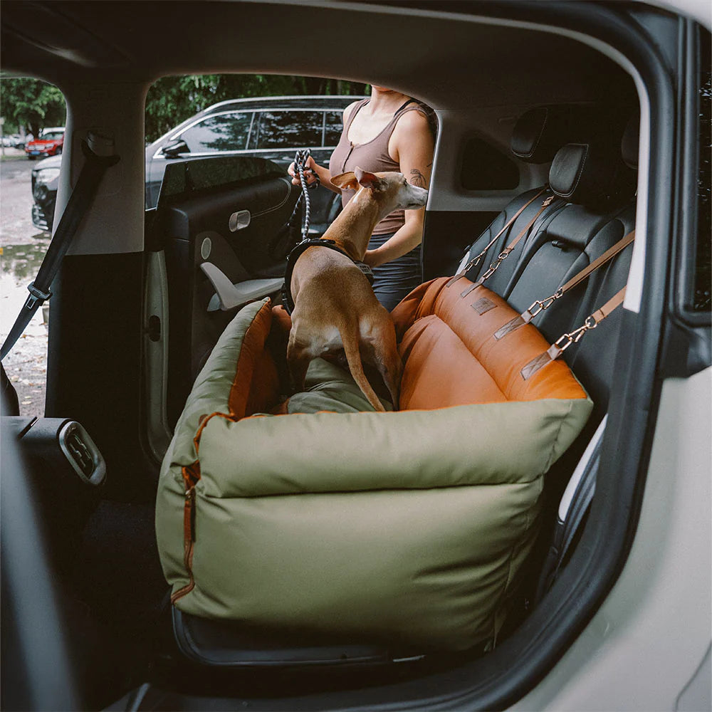 Big Sale - Faux Leather Dog Car Seat Booster Bed