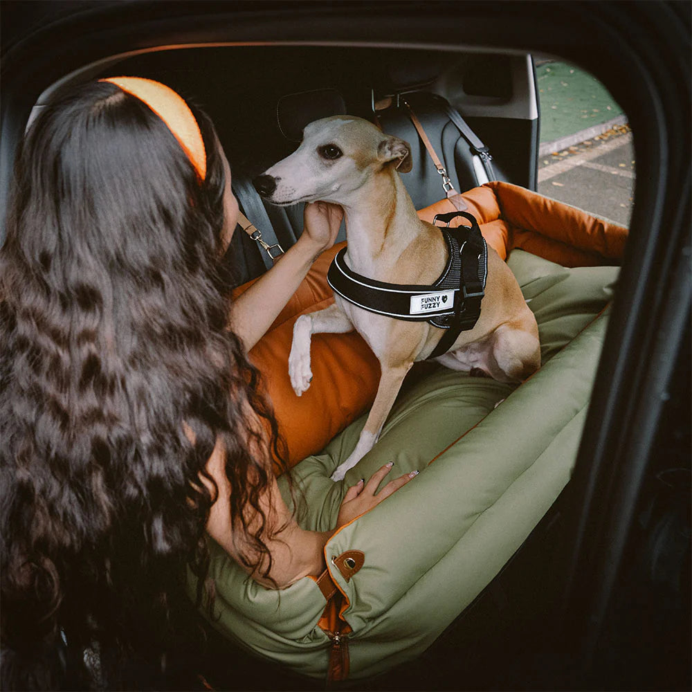 Big Sale - Faux Leather Dog Car Seat Booster Bed