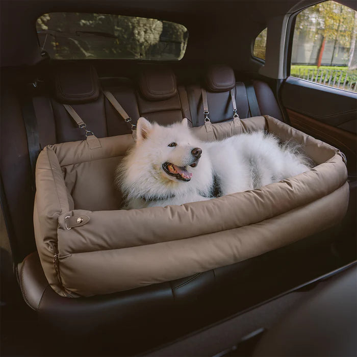 Big Sale - Faux Leather Dog Car Seat Booster Bed