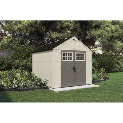 Suncast Outdoor Vanilla 8 ft. W x 10 ft. D Resin Storage Shed