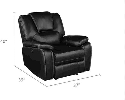 3 Piece Living Room Sofa Set,Bonded Leather Lounge Chair Loveseat Reclining Couch Recliner Sofa Sets,Brown