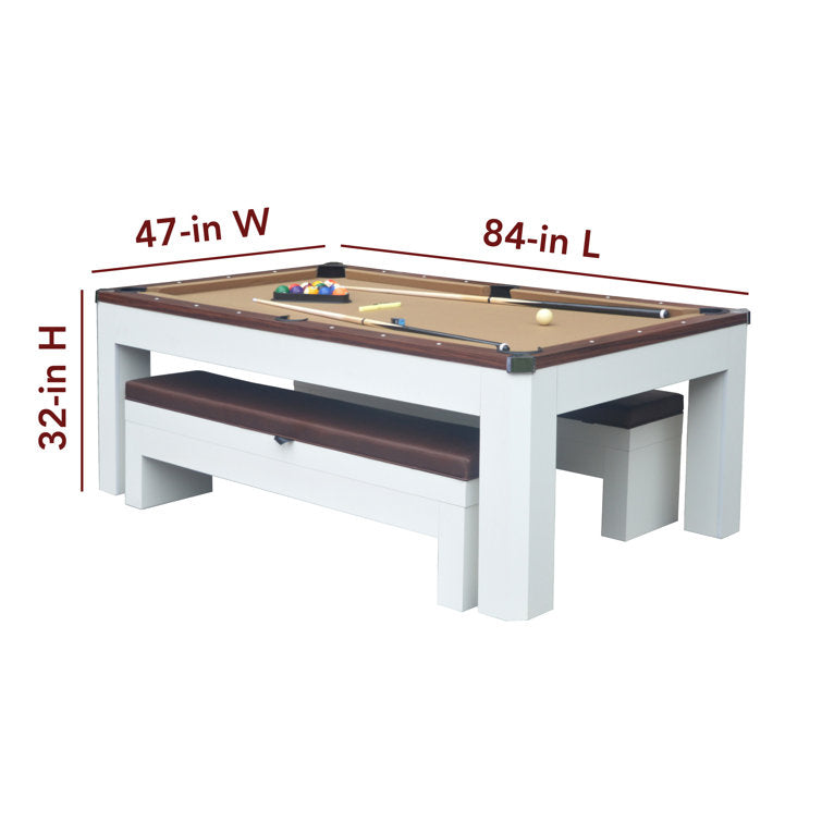 Newport 7-ft Pool Table Combo Set with Benches