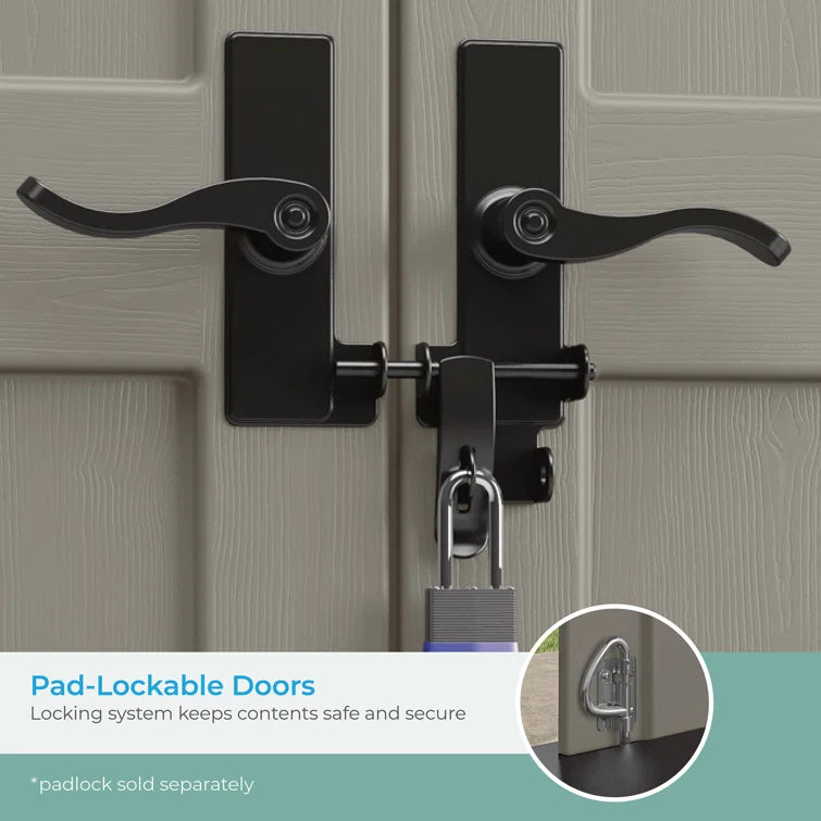 Suncast Outdoor Vanilla 8 ft. W x 10 ft. D Resin Storage Shed