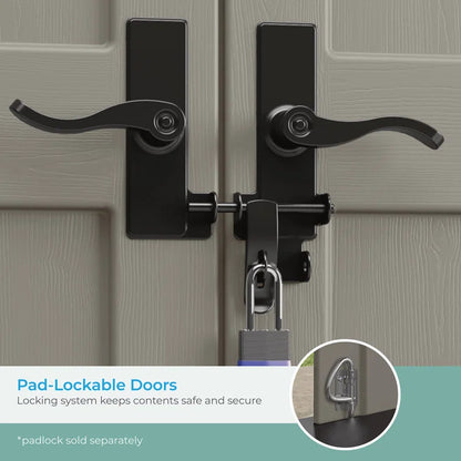 Suncast Outdoor Vanilla 8 ft. W x 10 ft. D Resin Storage Shed