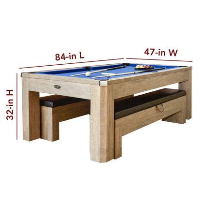Newport 7-ft Pool Table Combo Set with Benches