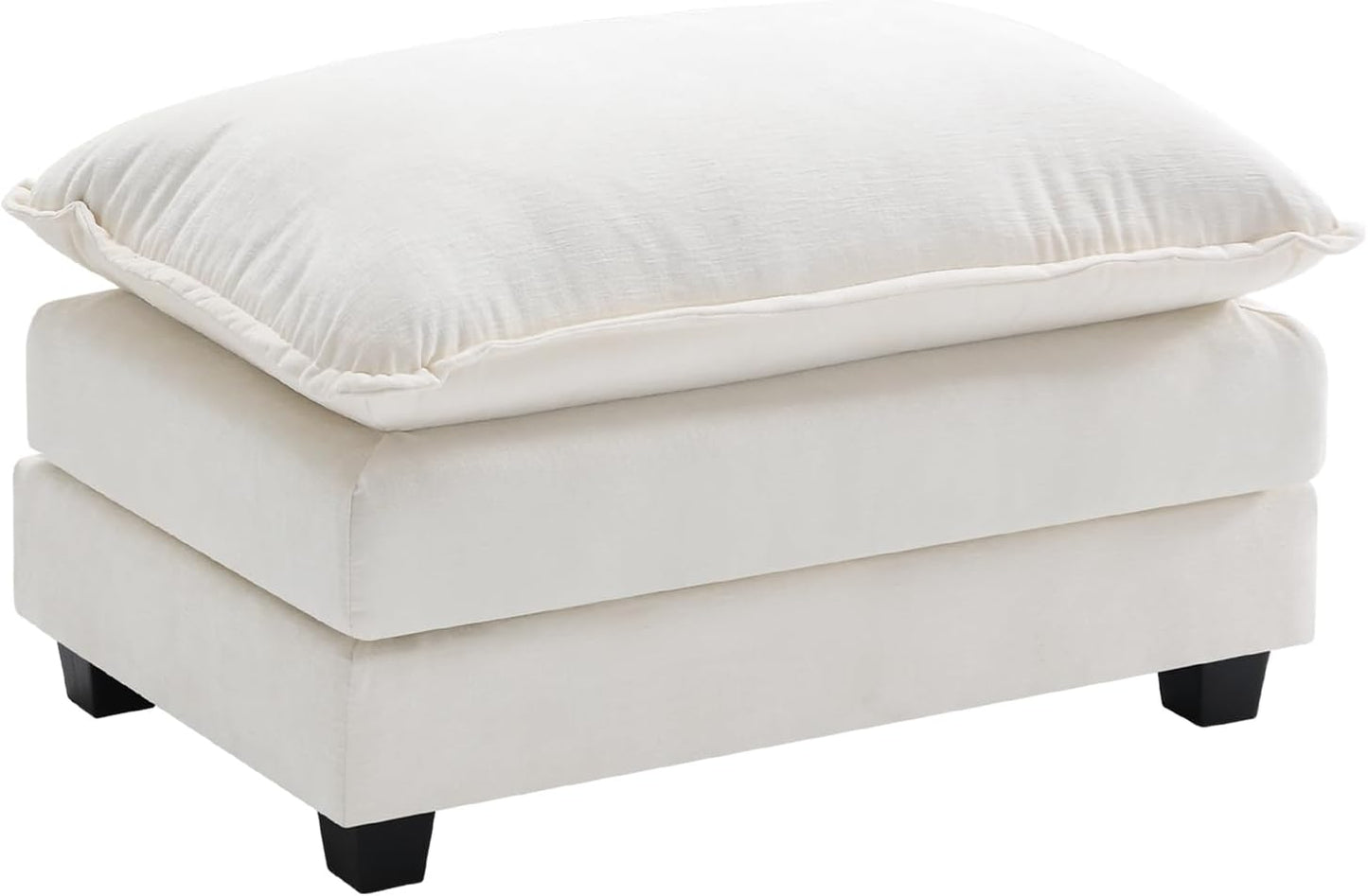 146" U-Shaped Modern Sofa Modular Sectional Cloud Couch with 2 Ottoman, 6-Seat Chenille Deep Seat Sofa with 6 Pillows for Living Room, Bedroom and Apartment, Grey