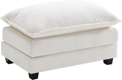 146" U-Shaped Modern Sofa Modular Sectional Cloud Couch with 2 Ottoman, 6-Seat Chenille Deep Seat Sofa with 6 Pillows for Living Room, Bedroom and Apartment, Grey