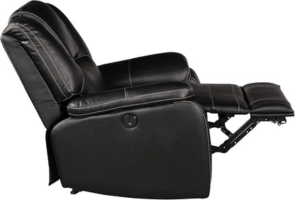 3 Piece Living Room Sofa Set,Bonded Leather Lounge Chair Loveseat Reclining Couch Recliner Sofa Sets,Brown