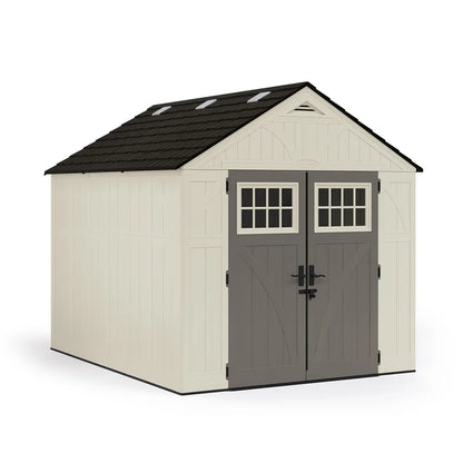 Suncast Outdoor Vanilla 8 ft. W x 10 ft. D Resin Storage Shed