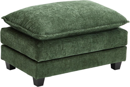 146" U-Shaped Modern Sofa Modular Sectional Cloud Couch with 2 Ottoman, 6-Seat Chenille Deep Seat Sofa with 6 Pillows for Living Room, Bedroom and Apartment, Grey