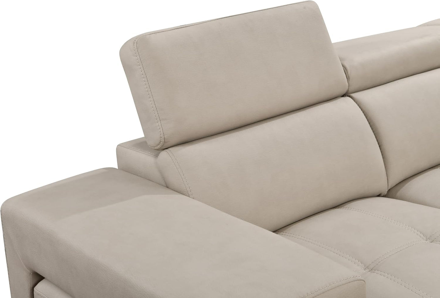 104'' Microfiber L Shaped Sectional Sleeper Sofa Couch with Pull Out Bed and Storage Ottoman, Convertible Couches with Adjustable Headrest for Living Room, Right Facing Chaise. Beige