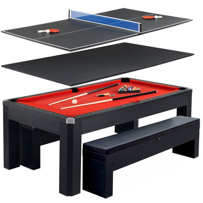 Newport 7-ft Pool Table Combo Set with Benches