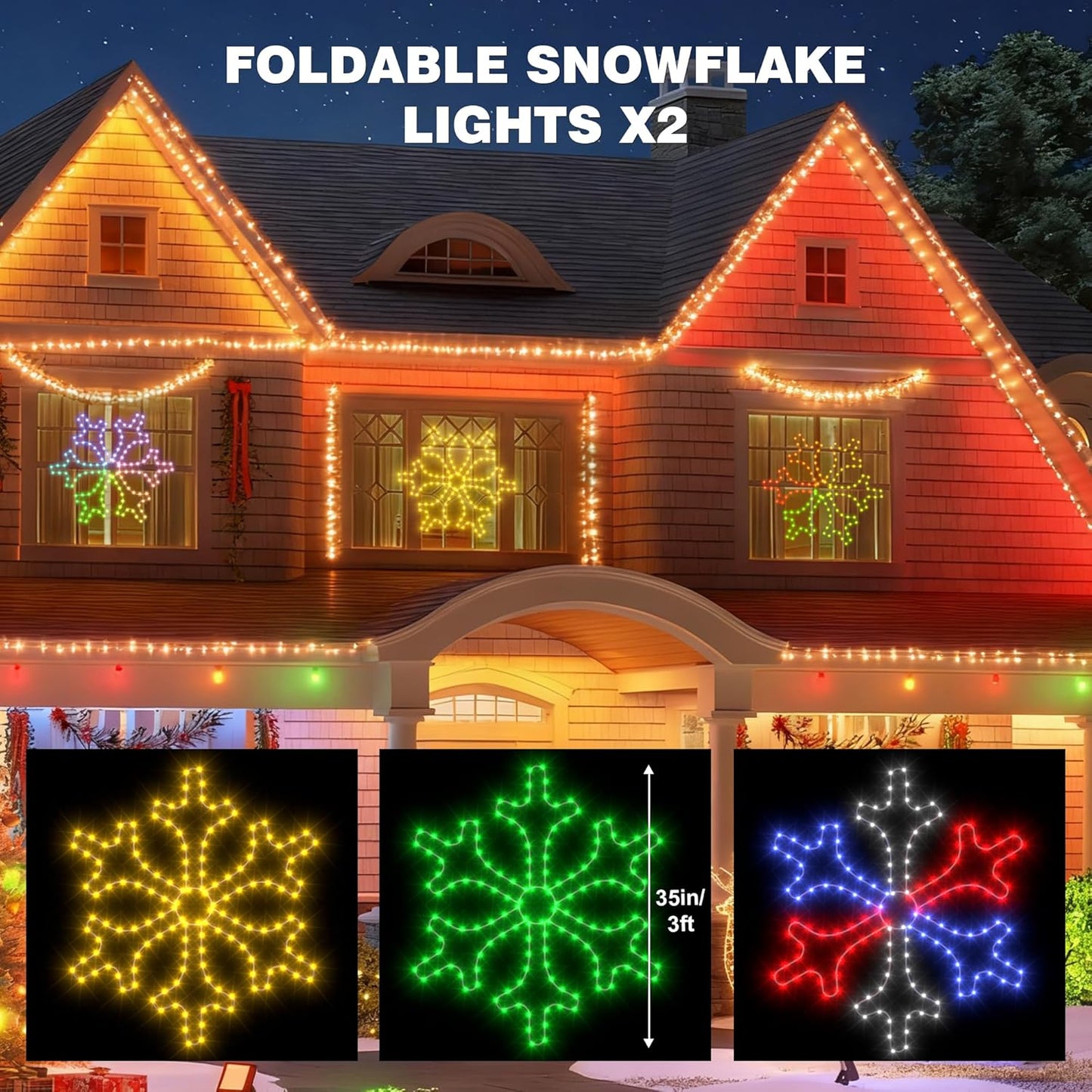 Outdoor Christmas Lights Show Set, 20 ft Smart Outside Prelit Christmas Tree Lights, App Control & Music Sync LED ChristmasLight for Party Wedding Outdoor Christma Decorations