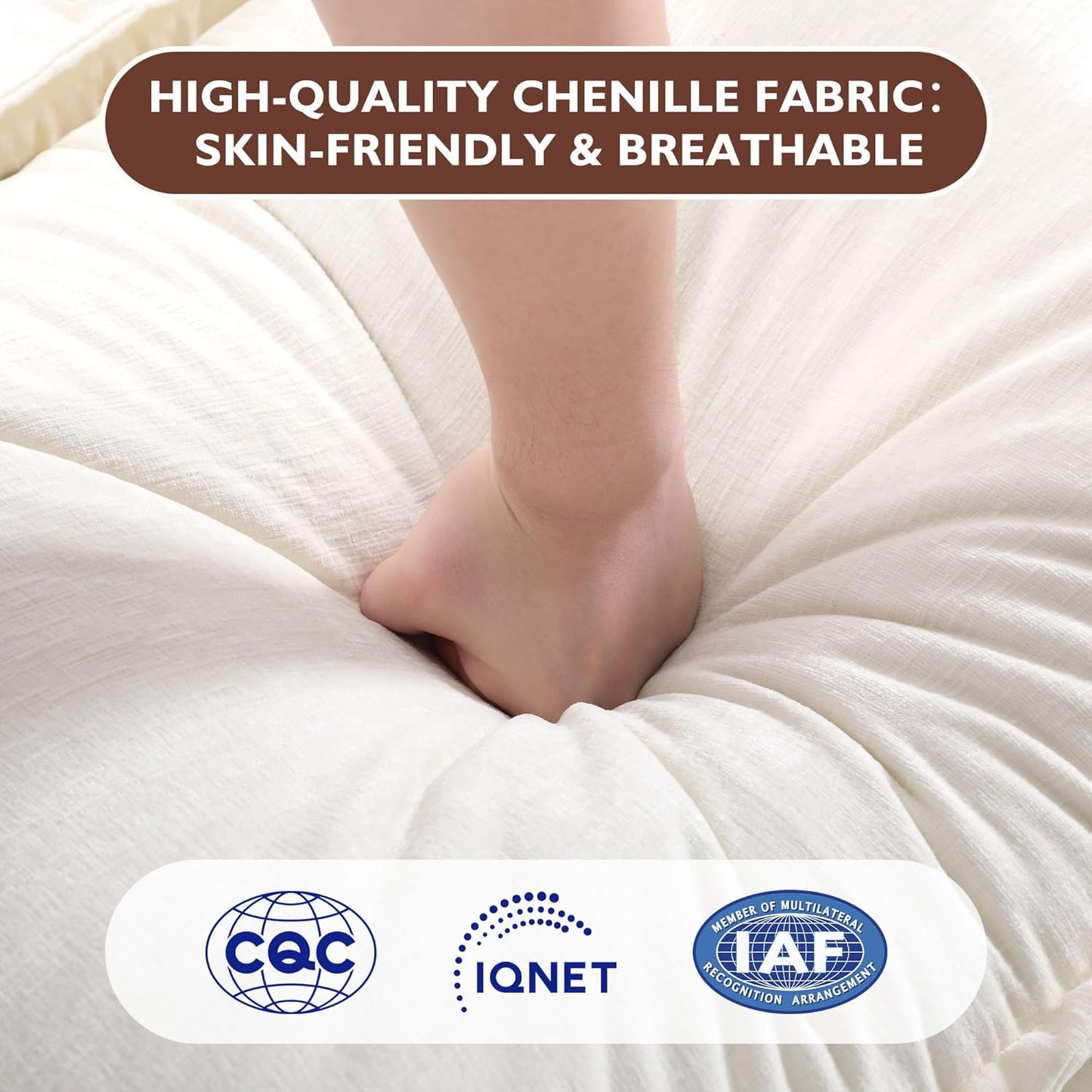 146" U-Shaped Modern Sofa Modular Sectional Cloud Couch with 2 Ottoman, 6-Seat Chenille Deep Seat Sofa with 6 Pillows for Living Room, Bedroom and Apartment, Grey