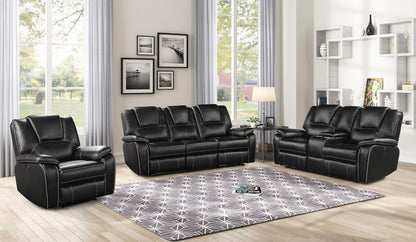 3 Piece Living Room Sofa Set,Bonded Leather Lounge Chair Loveseat Reclining Couch Recliner Sofa Sets,Brown
