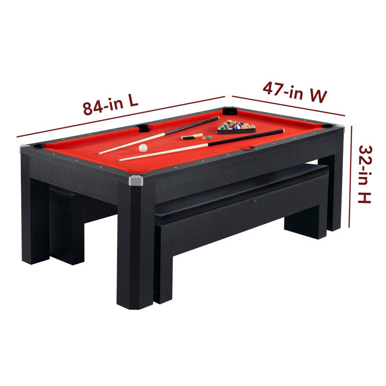 Newport 7-ft Pool Table Combo Set with Benches