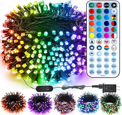 66ft 200 LED RGB Christmas Lights Music Sync, 120+ Modes Remote Dimmable Outdoor Christmas Light, Mini Tree Light Indoor Plugin for Xmas