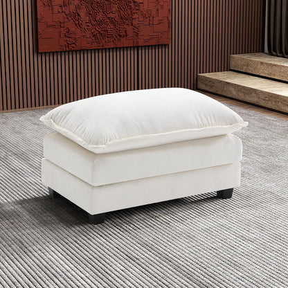 146" U-Shaped Modern Sofa Modular Sectional Cloud Couch with 2 Ottoman, 6-Seat Chenille Deep Seat Sofa with 6 Pillows for Living Room, Bedroom and Apartment, Grey