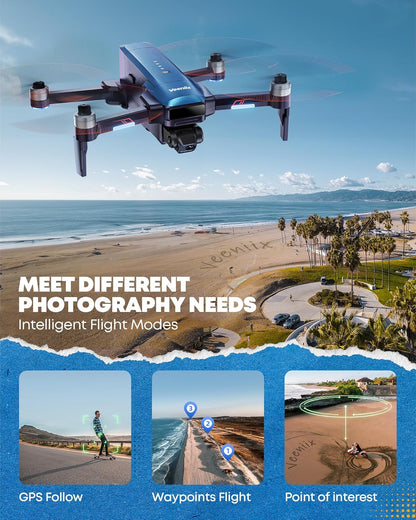 Drones with Camera for Adults 4K, 70Min Long Flight Time, Gimbal & EIS 4K/30FPS Professional Drone, 3KM Long Range, GPS Auto Return, Easy App-Controlled, Integrated FAA Remote ID
