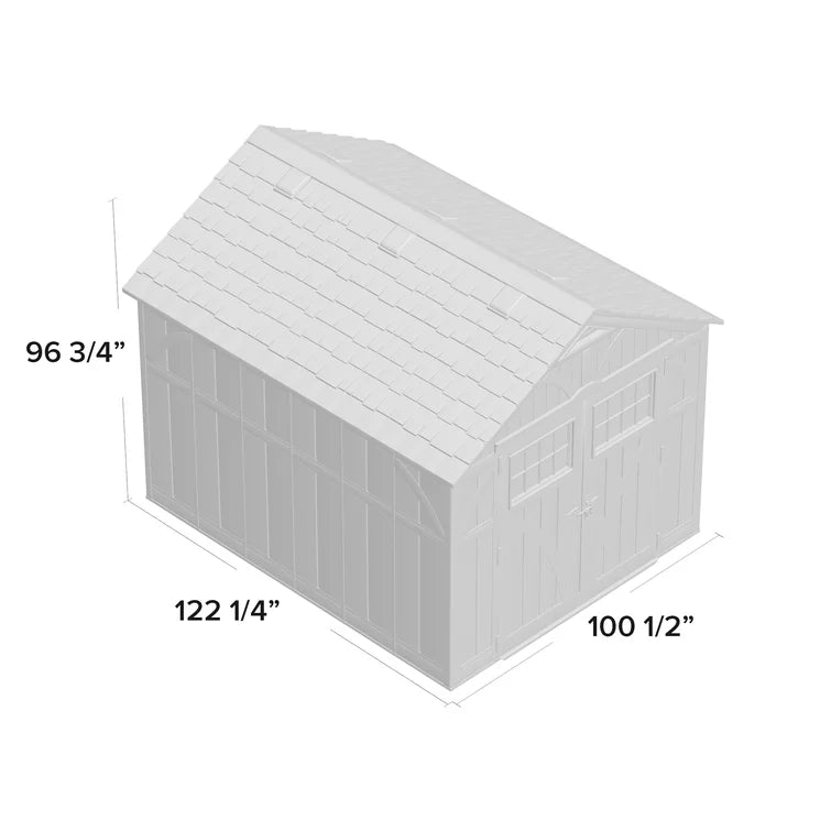 Suncast Outdoor Vanilla 8 ft. W x 10 ft. D Resin Storage Shed