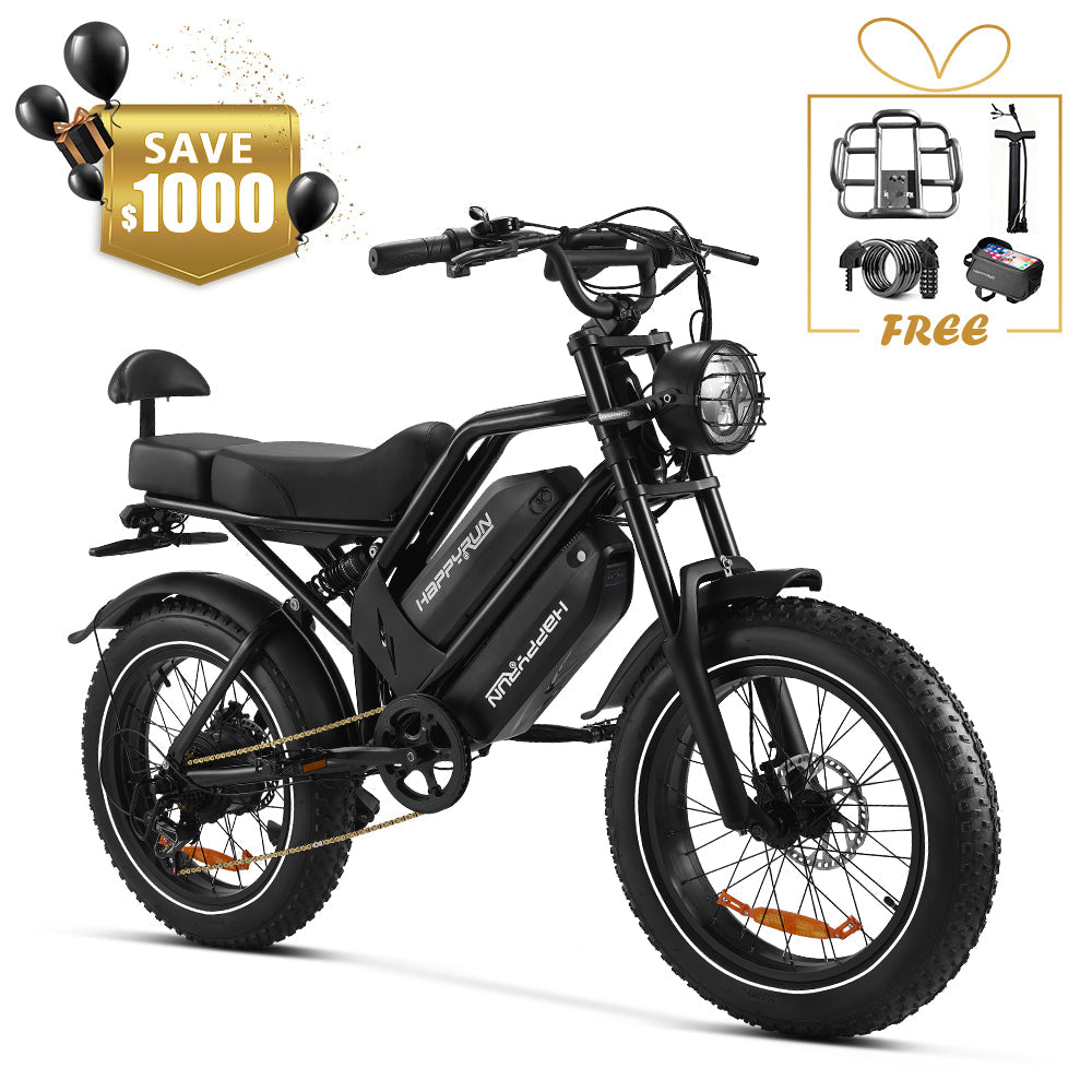 2025 NEW HappyRun G70 2000W Dual Battery Fast Electric Cargo Bike for Sale