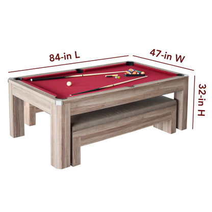 Newport 7-ft Pool Table Combo Set with Benches