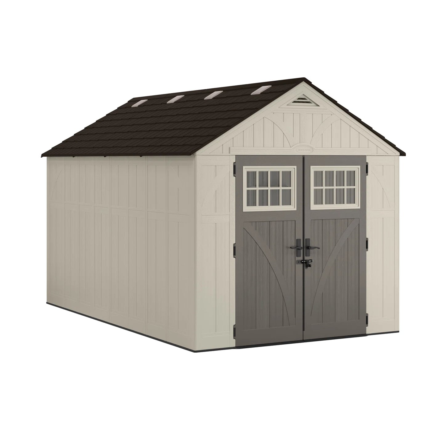 Suncast Outdoor Vanilla 8 ft. W x 10 ft. D Resin Storage Shed