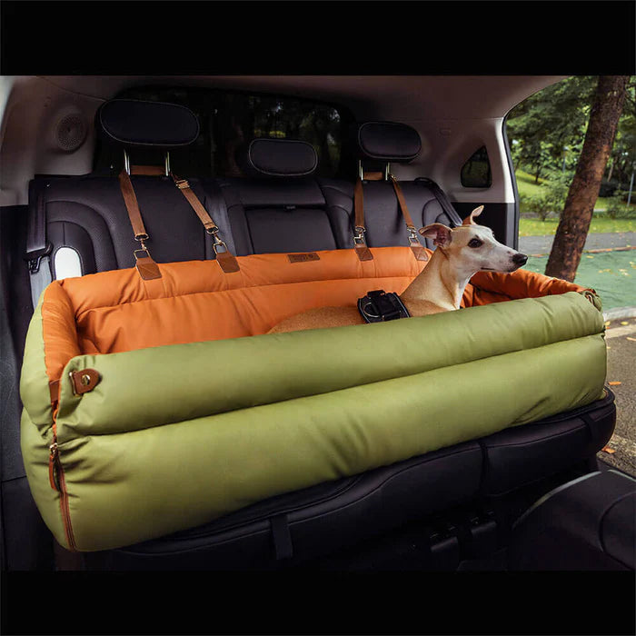 Big Sale - Faux Leather Dog Car Seat Booster Bed