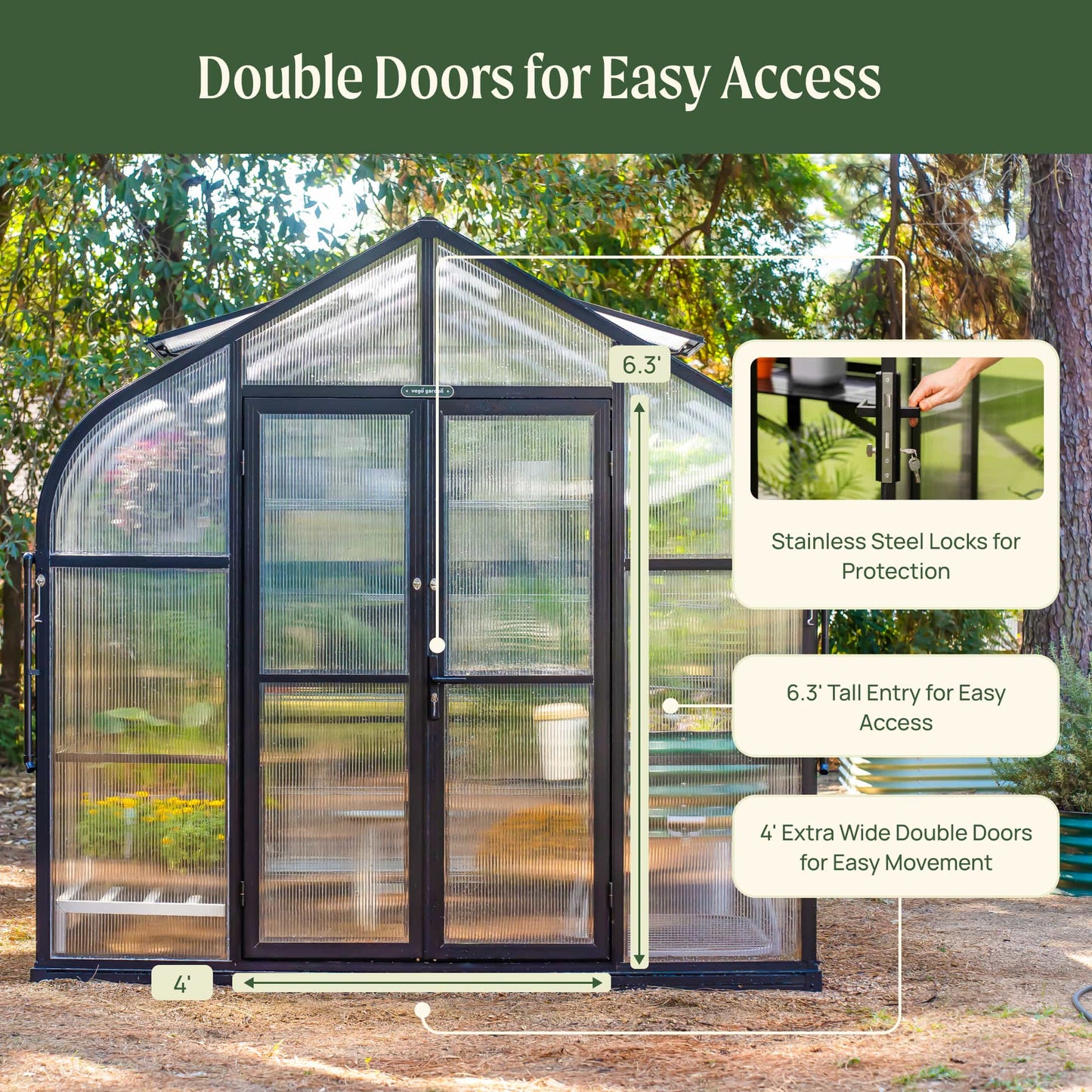 Vego Pacific Greenhouse - 8.5ft Wide
