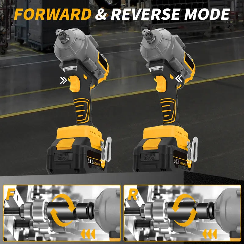 【Black Friday Deal】 12ooN.m Cordless Impact Wrench, 885Ft-lbs 1/2 inch Electric Impact Gun, High Torque Brushless Impact Wrench 2x 4.0Ah Battery, Fast Charger & 6 Sockets