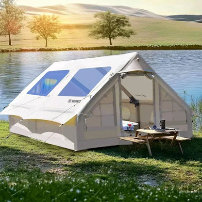 Inflatable Camping Tent + Manual Pump Luxury Camping for 5 to 8 People